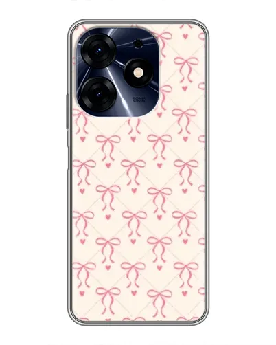 Чехол для TECNO Spark 10 Pro с картинкой «Розовые бантики Coquette»