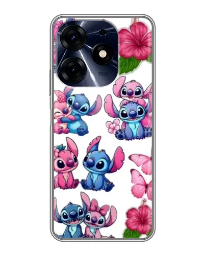 Чехол для TECNO Spark 10 Pro с картинкой «Стикеры Stitch и Angel»