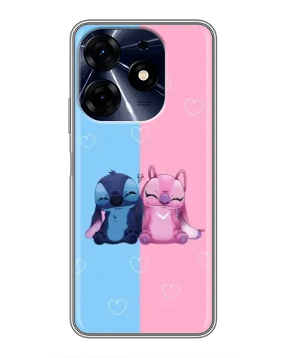 Чехол для TECNO Spark 10 Pro с картинкой «Stitch и Angel Love»