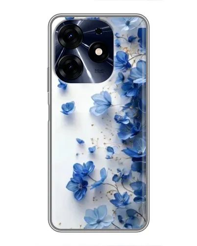 Чехол для TECNO Spark 10 Pro с картинкой «Голубой цветочный каскад»