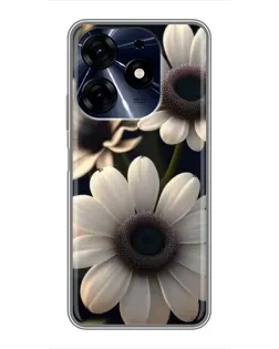 Чехол для TECNO Spark 10 Pro с картинкой «Белые маргаритки макро»