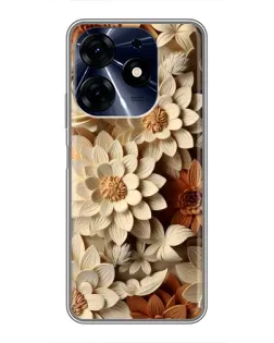Чехол для TECNO Spark 10 Pro с картинкой «Бежевый флористический декор»