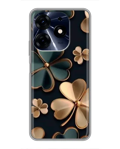 Чехол для TECNO Spark 10 Pro с картинкой «Клевер в золоте»