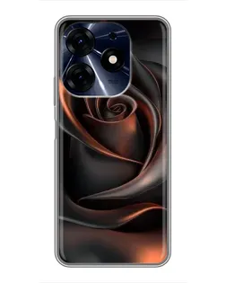 Чехол для TECNO Spark 10 Pro с картинкой «Шелковая черная роза»