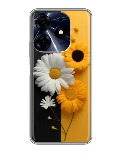 Чехол для TECNO Spark 10 Pro с картинкой «Подсолнух и ромашка»