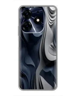 Чехол для TECNO Spark 10 Pro с картинкой «Объемные синие складки»