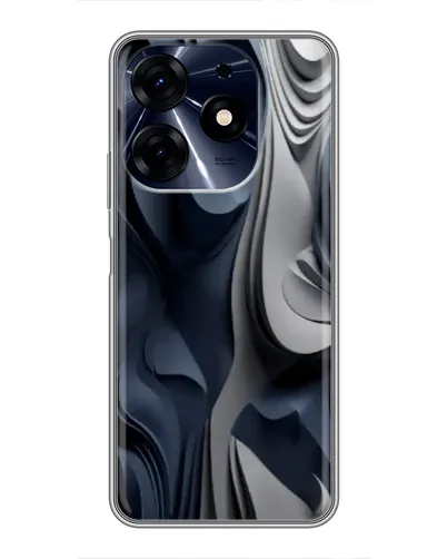 Чехол для TECNO Spark 10 Pro с картинкой «Объемные синие складки»