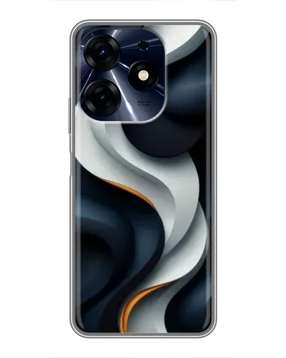 Чехол для TECNO Spark 10 Pro с картинкой «Объемные черно-белые ленты»