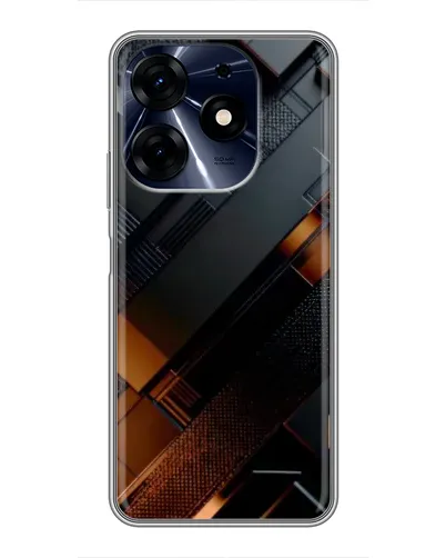 Чехол для TECNO Spark 10 Pro с картинкой «Черные геометрические блоки»