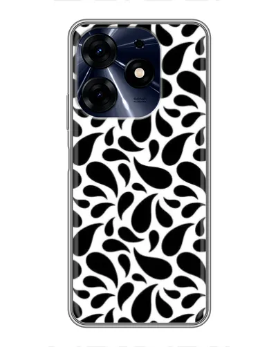 Чехол для TECNO Spark 10 Pro с картинкой «Контрастные черные капли»