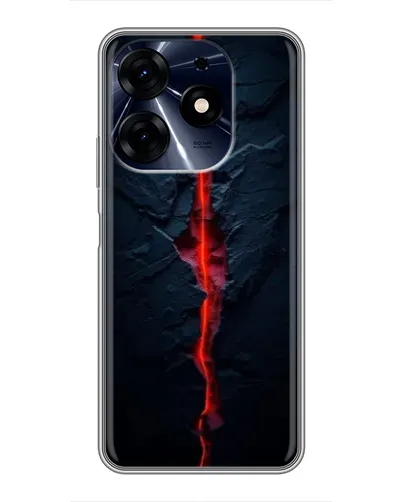 Чехол для TECNO Spark 10 Pro с картинкой «Kрасная лавовая трещина»