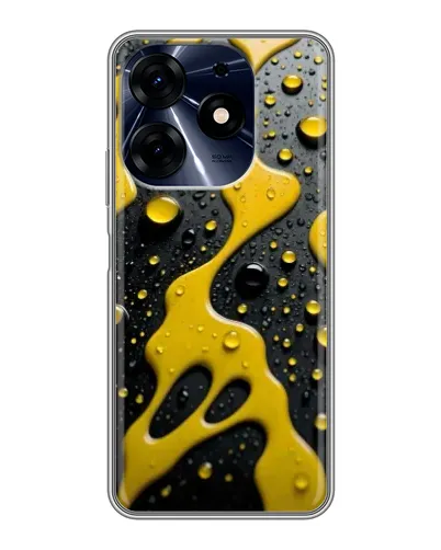 Чехол для TECNO Spark 10 Pro с картинкой «Жидкое желтое золото»