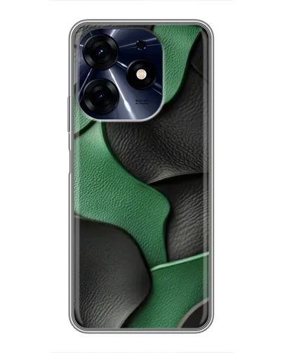 Чехол для TECNO Spark 10 Pro с картинкой «Зеленые кожаные волны»