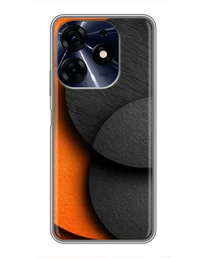 Чехол для TECNO Spark 10 Pro с картинкой «Геометрия оранжевых кругов»