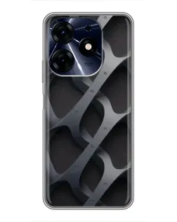 Чехол для TECNO Spark 10 Pro с картинкой «Объемное серое плетение»