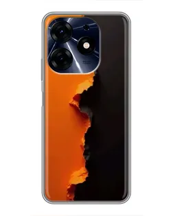 Чехол для TECNO Spark 10 Pro с картинкой «Оранжевый разлом»