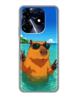 Чехол для TECNO Spark 10 Pro с картинкой «Морская капибара»