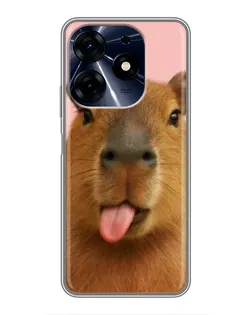 Чехол для TECNO Spark 10 Pro с картинкой «Капибара с языком»