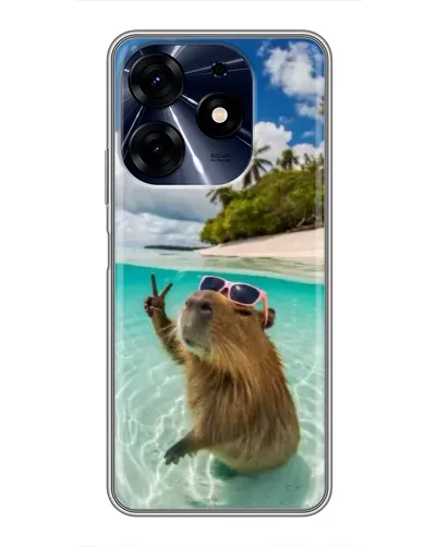 Чехол для TECNO Spark 10 Pro с картинкой «Капибара на море»