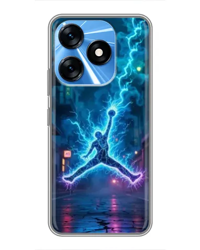 Чехол для TECNO Spark 10 с картинкой «Jordan Gold Jumpman»