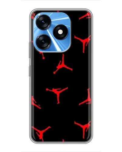 Чехол для TECNO Spark 10 с картинкой «Jordan Red Pattern»