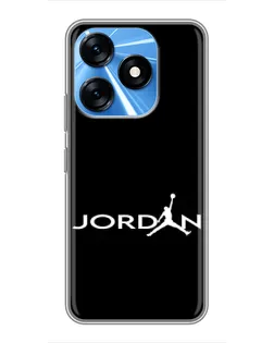 Чехол для TECNO Spark 10 с картинкой «Jordan White Logo»