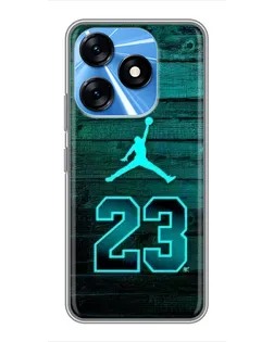 Чехол для TECNO Spark 10 с картинкой «Jordan Cyan 23»