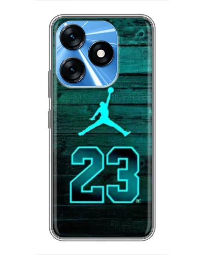 Чехол для TECNO Spark 10 с картинкой «Jordan Cyan 23»