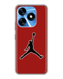 Чехол для TECNO Spark 10 с картинкой «Jordan Red Back»