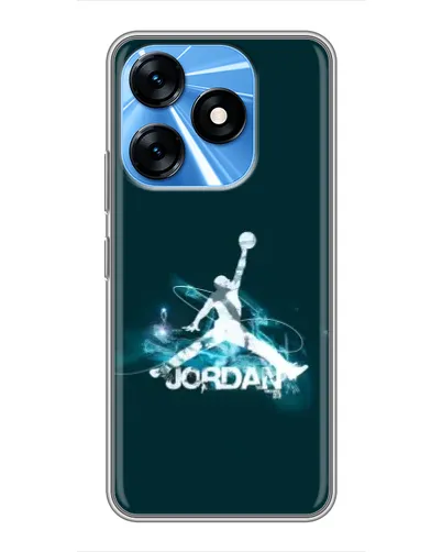 Чехол для TECNO Spark 10 с картинкой «Jordan Blue Fire»