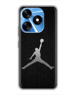 Чехол для TECNO Spark 10 с картинкой «Jordan Dark Carbon»