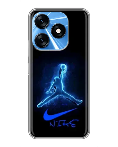 Чехол для TECNO Spark 10 с картинкой «Jordan Neon Blue»