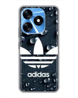Чехол для TECNO Spark 10 с картинкой «Adidas Trefoil Blue»