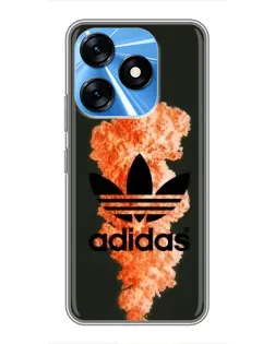 Чехол для TECNO Spark 10 с картинкой «Оранжевый дым Adidas»