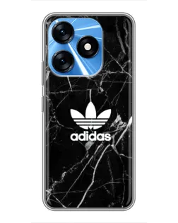 Чехол для TECNO Spark 10 с картинкой «Белый мрамор Adidas»