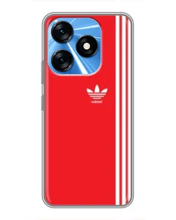 Чехол для TECNO Spark 10 с картинкой «Красный минимализм Adidas»