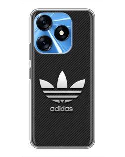 Чехол для TECNO Spark 10 с картинкой «Adidas Карбоновая текстура»