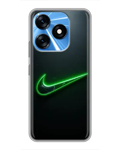 Чехол для TECNO Spark 10 с картинкой «Неоновый контур Nike»