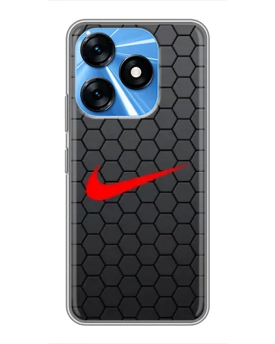 Чехол для TECNO Spark 10 с картинкой «Nike — карбоновая сетка»
