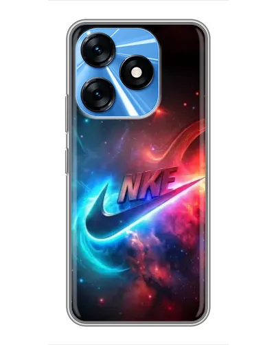 Чехол для TECNO Spark 10 с картинкой «Огненный логотип Nike»