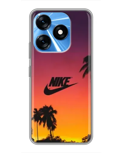 Чехол для TECNO Spark 10 с картинкой «Nike на закате солнца»