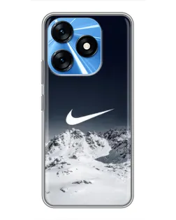 Чехол для TECNO Spark 10 с картинкой «Nike — зимние горы» Чехол для TECNO Spark 10 с картинкой «Nike — зимние горы»