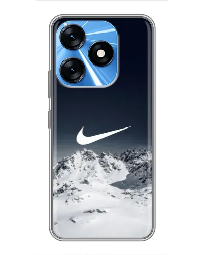 Чехол для TECNO Spark 10 с картинкой «Nike — зимние горы»
