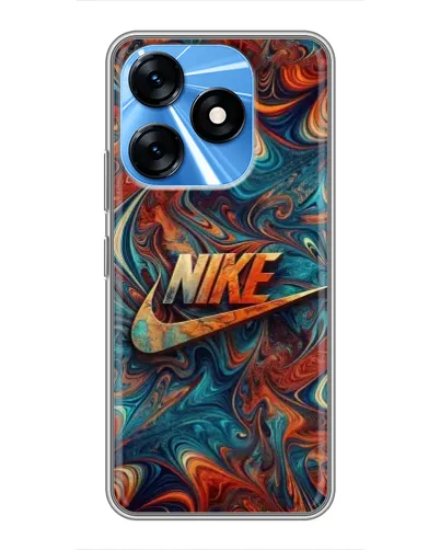 Чехол для TECNO Spark 10 с картинкой «Nike в абстракции»