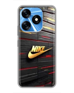 Чехол для TECNO Spark 10 с картинкой «Золотой Nike на металле» Чехол для TECNO Spark 10 с картинкой «Золотой Nike на металле»