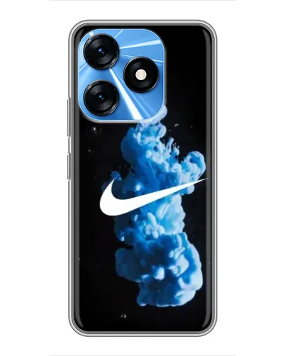 Чехол для TECNO Spark 10 с картинкой «Nike и синий дым»