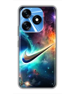 Чехол для TECNO Spark 10 с картинкой «Космический Nike Swoosh» Чехол для TECNO Spark 10 с картинкой «Космический Nike Swoosh»