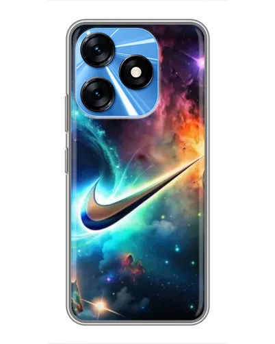 Чехол для TECNO Spark 10 с картинкой «Космический Nike Swoosh»