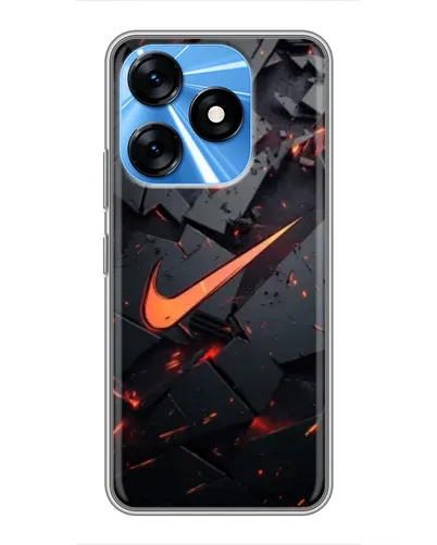 Чехол для TECNO Spark 10 с картинкой «Nike — эффект разломов»