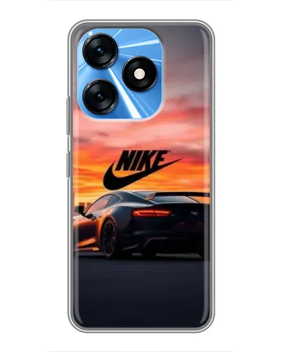 Чехол для TECNO Spark 10 с картинкой «Nike и суперкар»